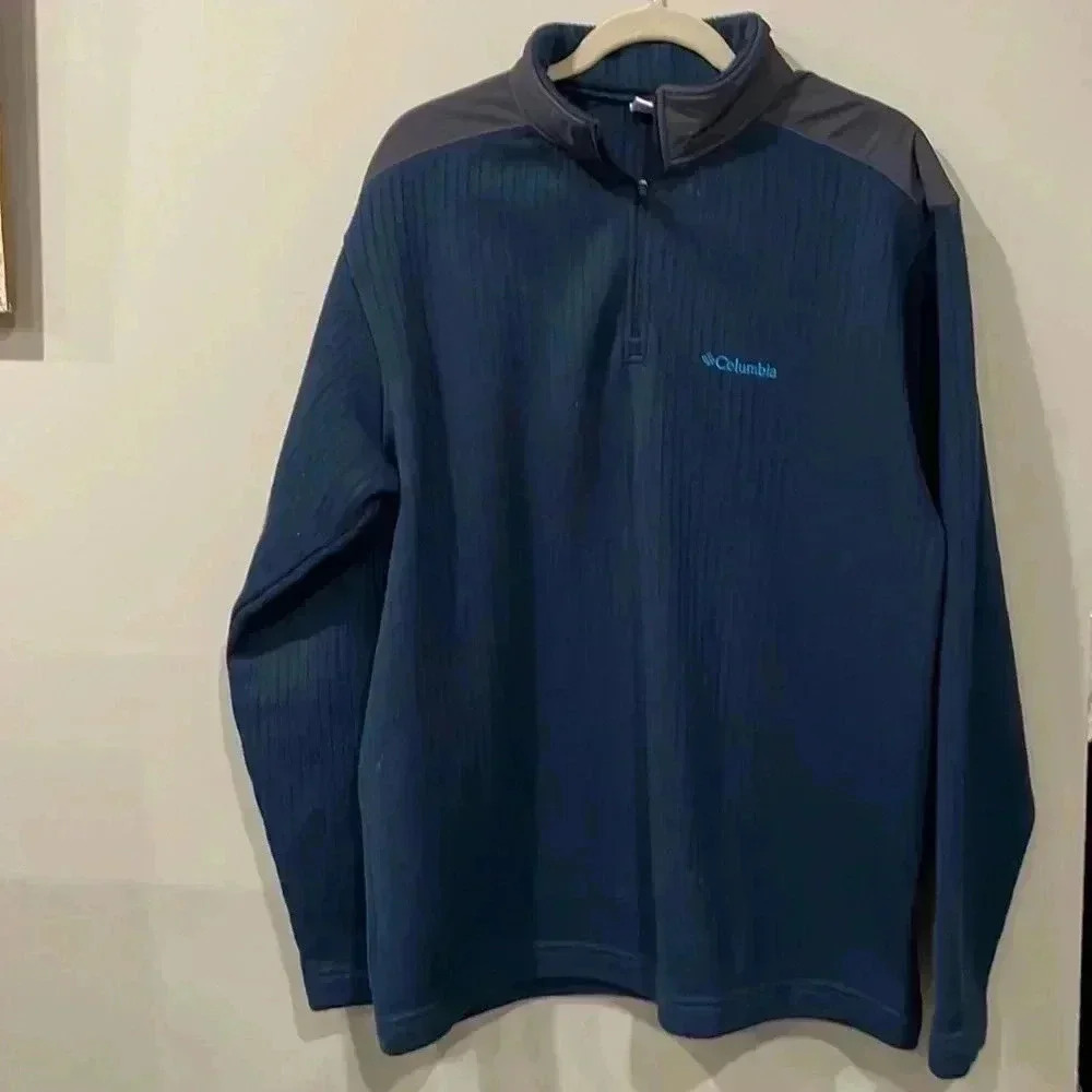 Columbia 1/4 Zip Pullover Micro Fleece Lined Men Sweater-XL